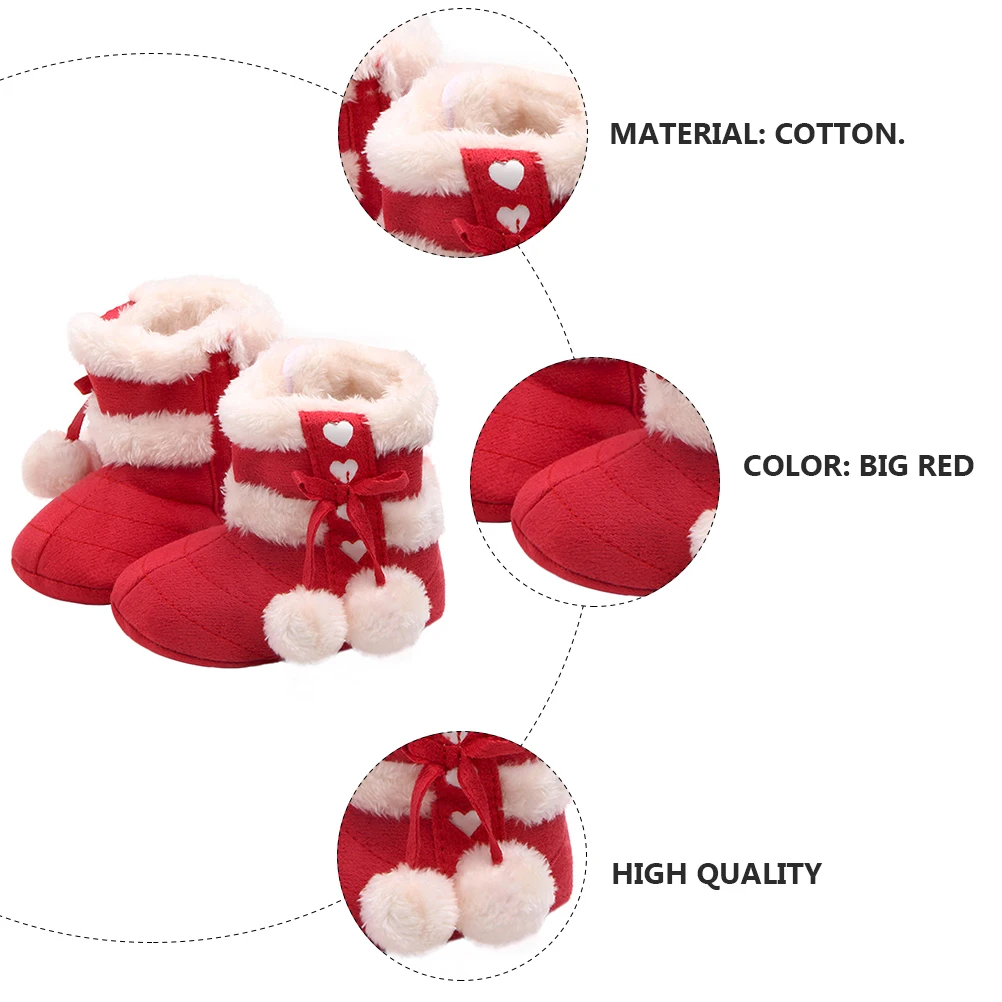 

Christmas Boots and Shoes Girls Booties Short Winter Prewalkers Bow Newborn