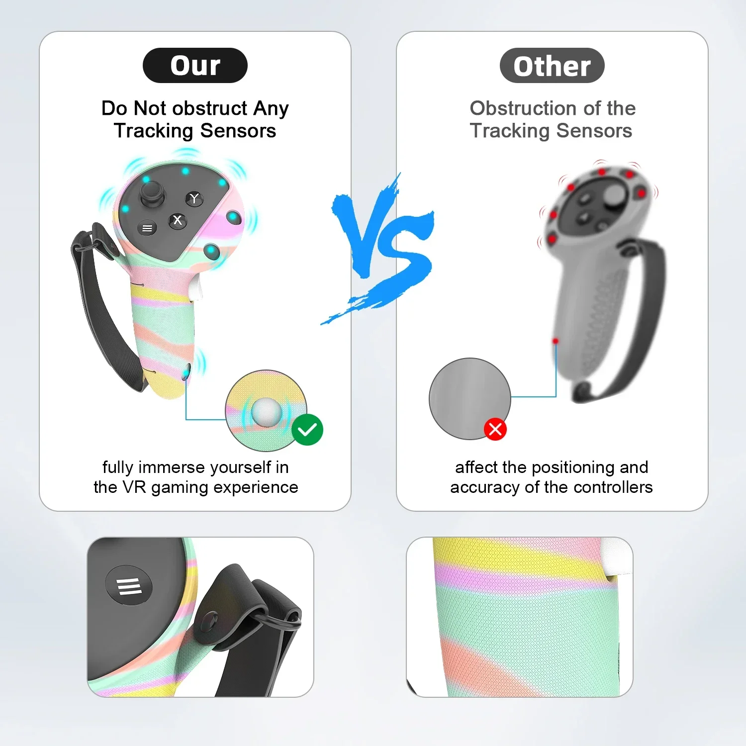 ชุดปลอกซิลิโคนสำหรับ ocula/meta Quest 3อุปกรณ์เสริมชุดหูฟัง VR ตัวควบคุมที่จับแผ่นปิดตาแผ่นปิดตา VR ของขวัญปาร์ตี้