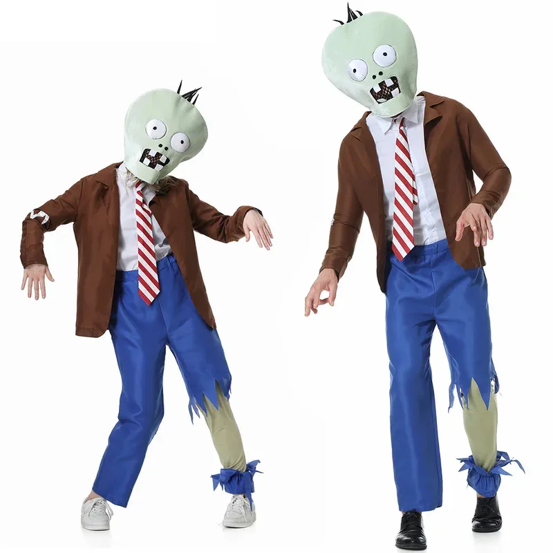 أزياء الهالوين التنكرية للبالغين والأطفال نباتات مقابل. زي أداء الزومبي كوس هدايا عيد الميلاد للبنين والبنات