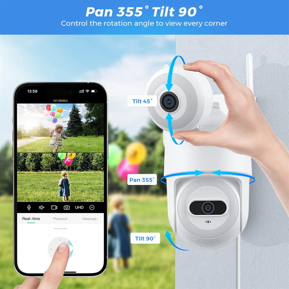 

6MP iCsee APP Wireless Dual Lens PTZ IP Dome Camera AI Humanoid Detection Full Color Home Security CCTV Baby Monitor