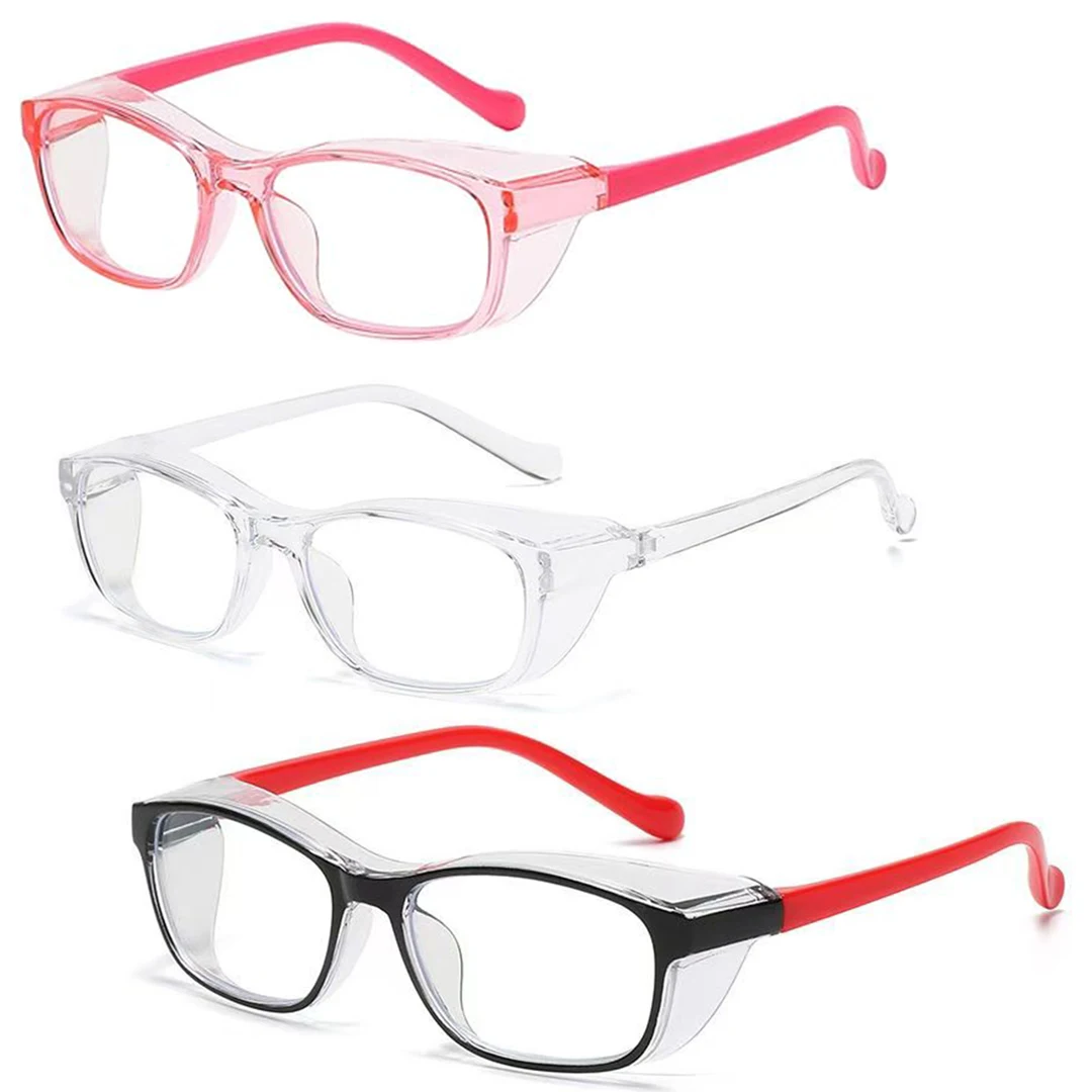 3pc Kids Safety Glasses Anti Fog Goggles with Side Shield Anti Pollen Protective Eyeglasses