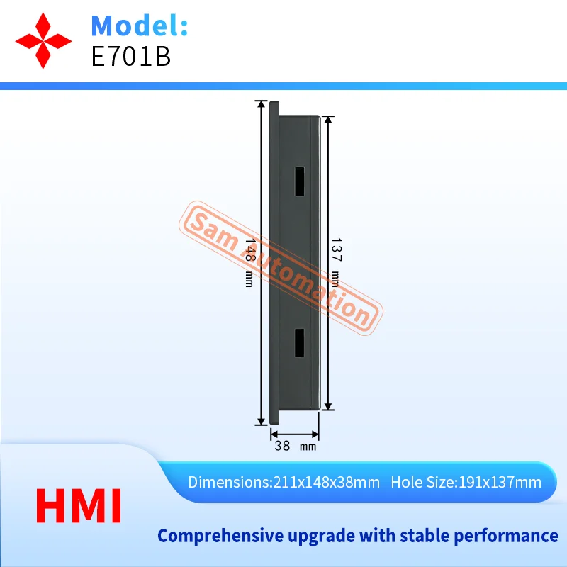 YKHMI 7 Inch HMI Touch Screen Panel With Download Communication Cable, Support RS485/232/422 To Connet With PLC