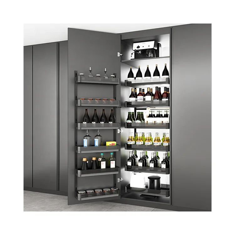

Hot-Selling Practical Custom 2 Layer Pullout Pantry Unit For Kitchen With Soft Closing Slide