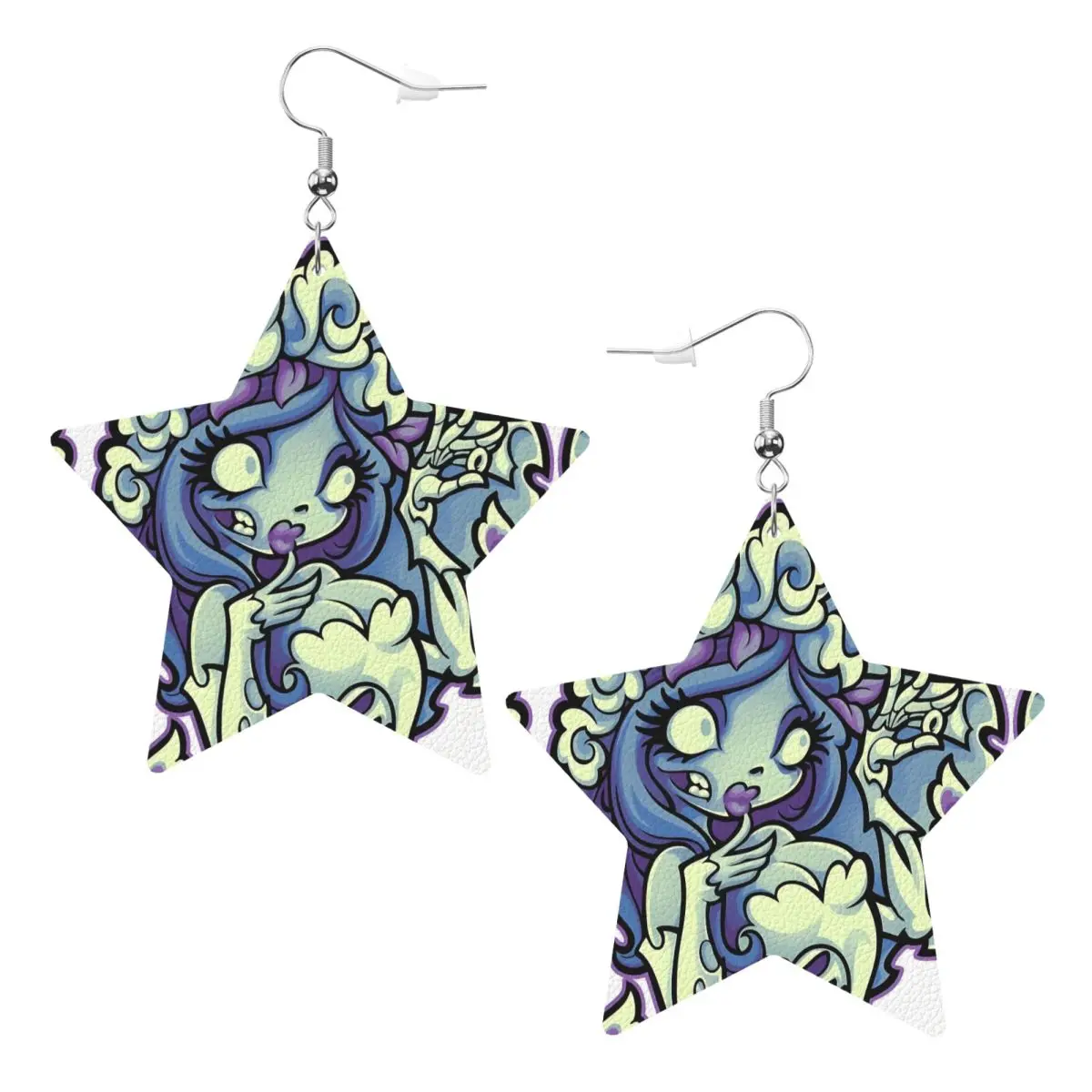 Custom Anime Movie C-Corpse Bride Dangle Drop Earrings Leather Earrings for Women Fashion Sorrow Love Story For Party