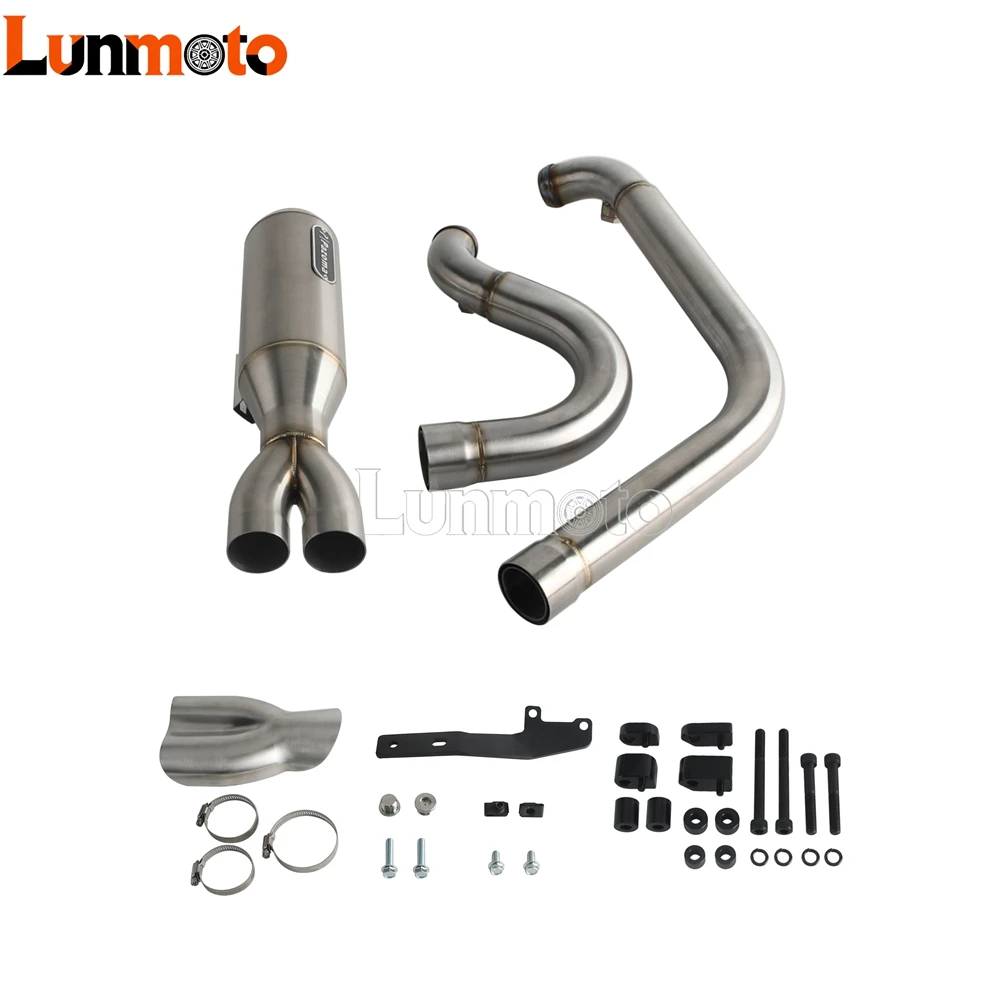 Motorcycle 2‑Into‑1 Big Bore Stepped Header Exhaust Muffler For Harley M8 Touring Electra Road King Street Road Glide 2017‑2025