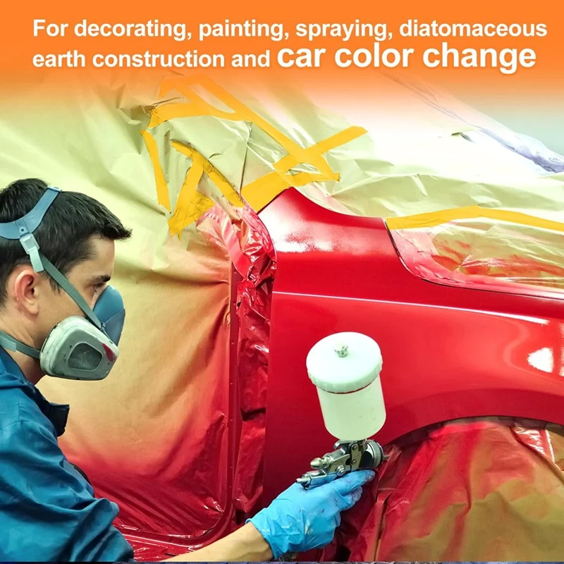 Pre-Taped Masking Paper, Automotive Paint Masking Paper For Painting Cars And Auto Body Floor Protection Wall Furniture