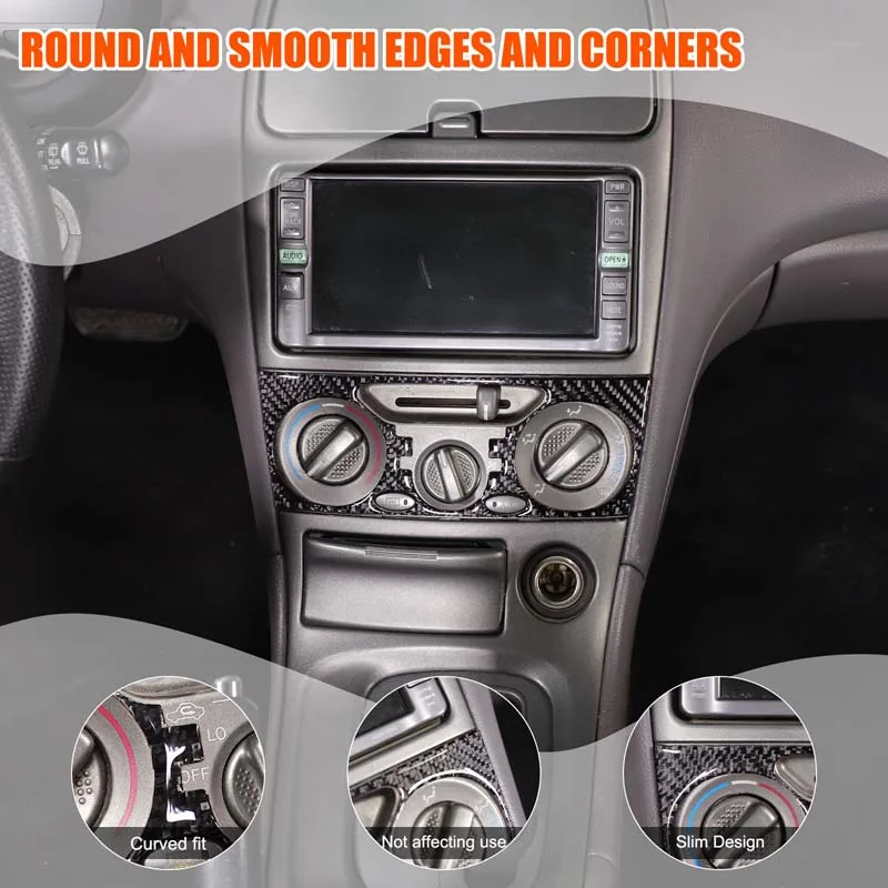 For Toyota Celica 1999-2005 carbon fiber car air conditioning button panel decorative stickers styling accessories