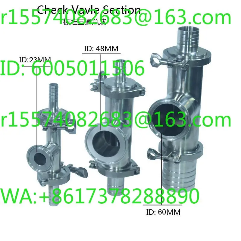 Three-way check valve assembly inlet and outlet valve assembly liquid filling machine stainless steel