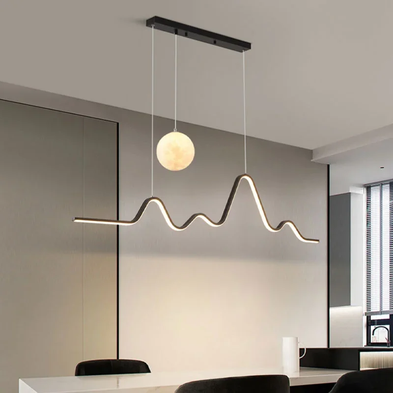 2023 Eettafel Moderne Led Hanglamp Lamp Voor Eetkamer Keuken Bar Designer Lijn Kroonluchter Verlichting Decor