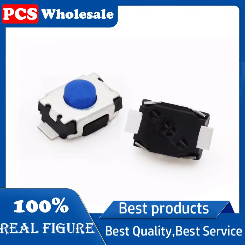 TS-A010AB Touch switch 2 foot patch small turtle 3*4*2 vertical column-free blue silicone round head