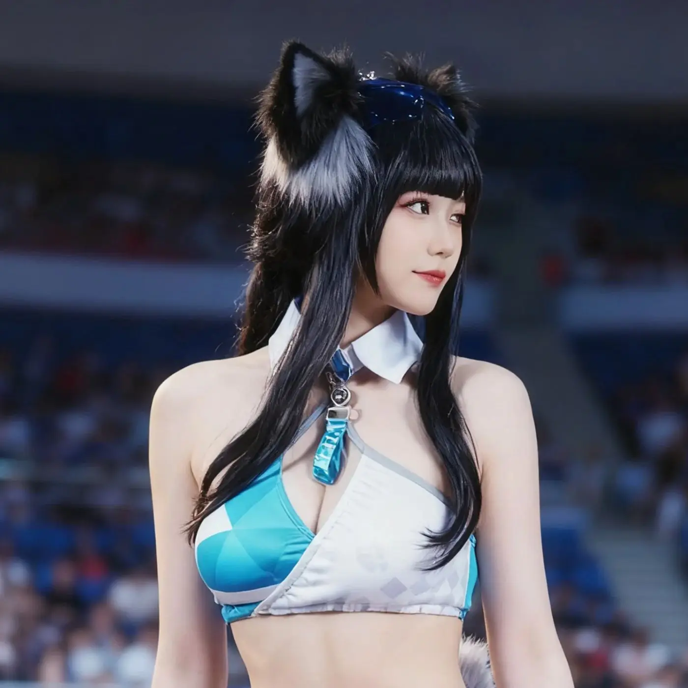 

Game Blue Archive Nekozuka Hibiki Косплей Парик 50 СМ Черный Короткие Волосы Синтетический Парик + Парик Кепка Парик Для Хэллоуина