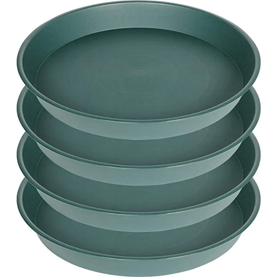 

Набор из 4 штук: 16-17-дюймовые поддоны для растений, 15-дюймовые основания, глубина 2,3 дюйма, прочные глубокие поддоны для горшков, чаши для птиц, пластиковые поддоны для растений.