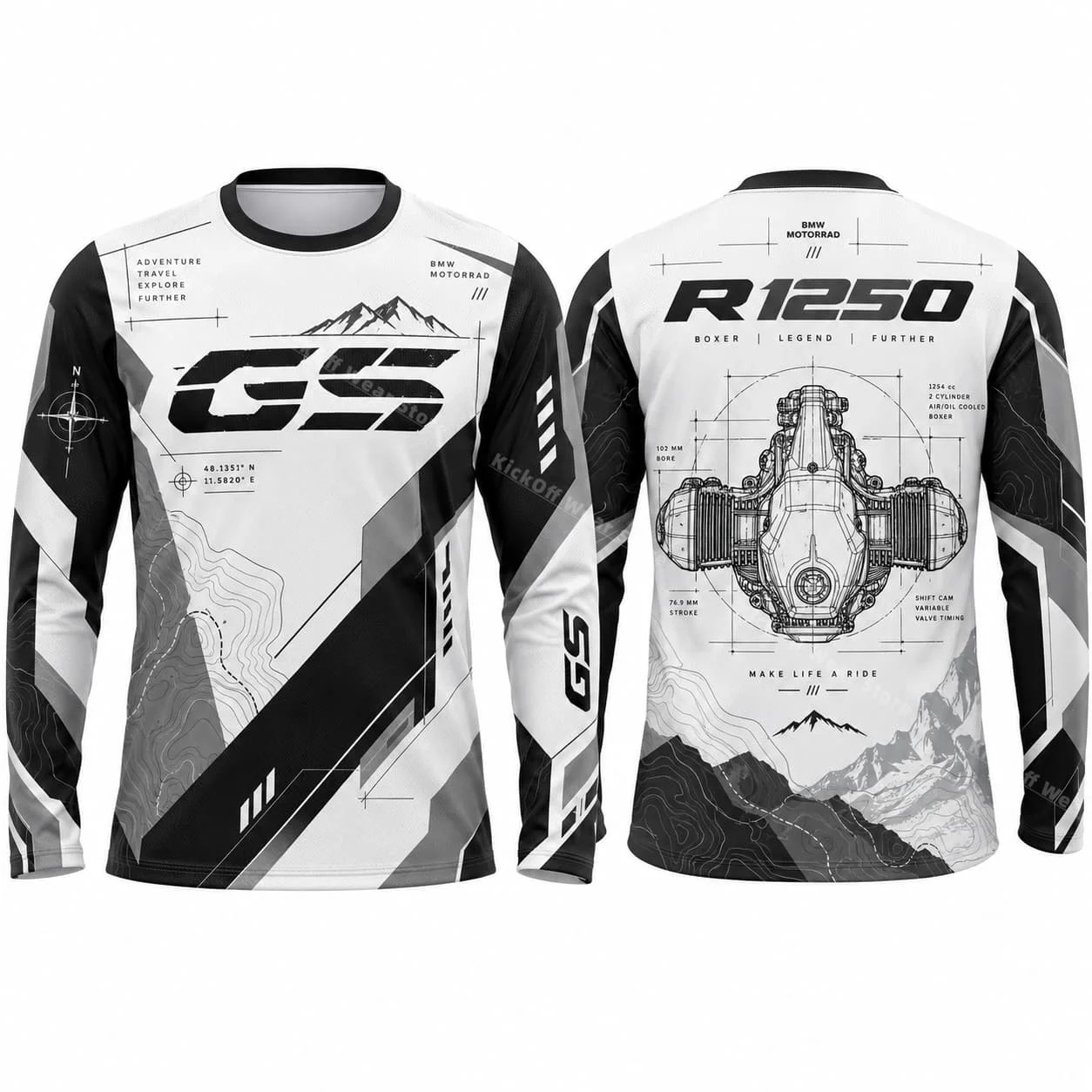 GS R1250GS Mens Tshirt ShiftCam Long Sleeve Motorcycle Motocross Jersey Off Road Dirt Bike Enduro Racing Unisex Men And Women