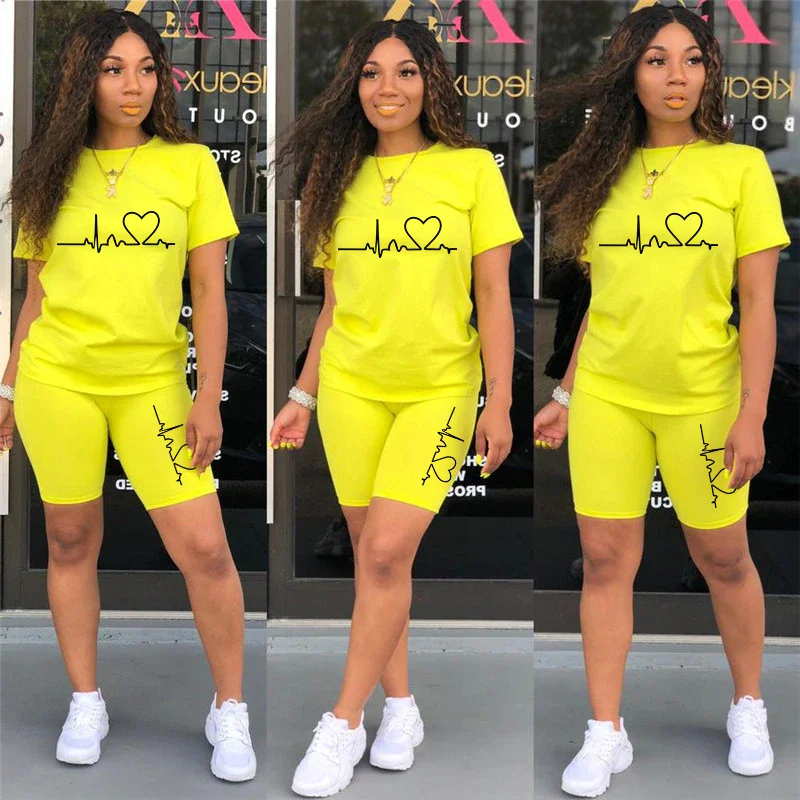 2024 Summer two piece set for women T-Shirts and Shorts Ladies Casual O-Neck Pullover Short Sleeve T-Shirt Casual Tracksuit