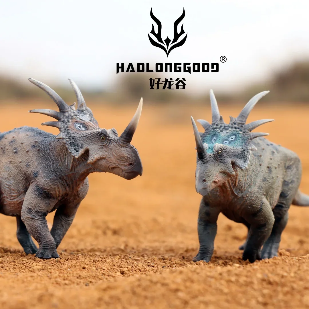 Haolonggood Styracosaurus Dinosaur Figure Model Prehistoric Animal 1/35 Jurassic Period Styracosaurus Dinosaur Collect Model Toy