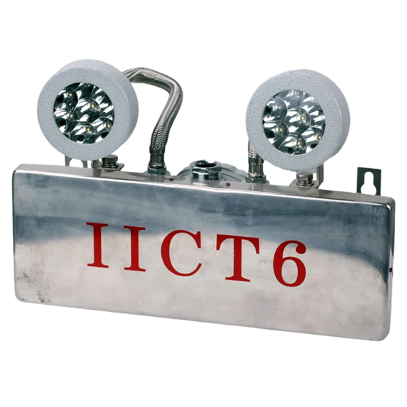 

High Quality IP66 Twin Heads LED Lights Waterproof Emergency Ex-Proof Light Sign Stainless Steel