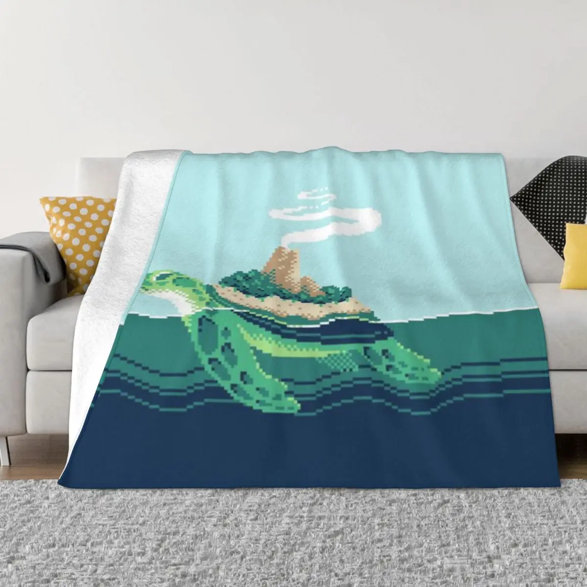 Gentle Sea Monster (Pixel) Regalo personalizado Una manta de micropolar ultrasuave