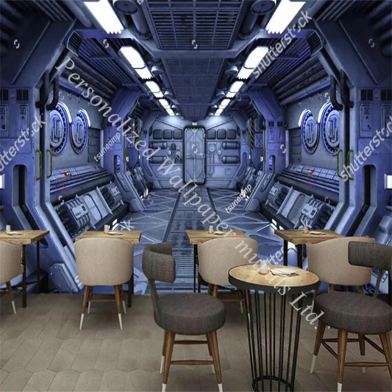 

Custom Space Station 3D Photo Mural Wallpapers for Living Room Bedroom TV Sofa Wall KTV Bar Theme Restaurant Backdrop Wall Paper