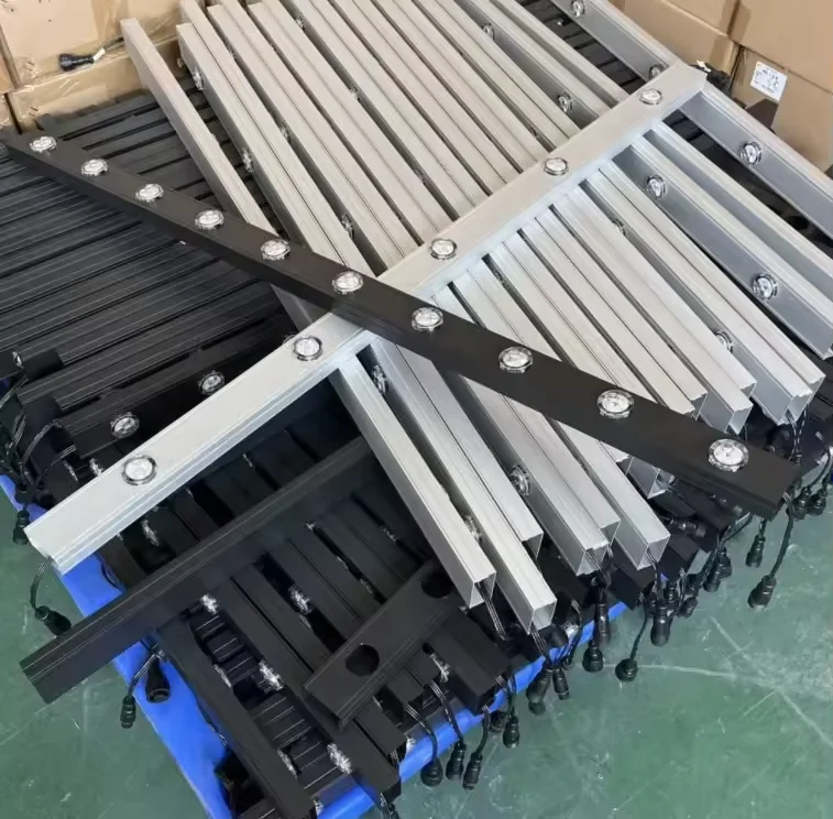 1m永久トラックアルミプロファイルw40-h25mm-5-10穴ledアルミチャンネル（3cmパックピクセルランプ用）白黒ハウジング