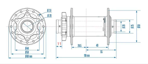 Imagen 2 del producto Buje delantero RUJIXU Mtb Buje Boost de 32 orificios 20x110 mm 15x110 mm a través de 15x100 mm 9x100 mm