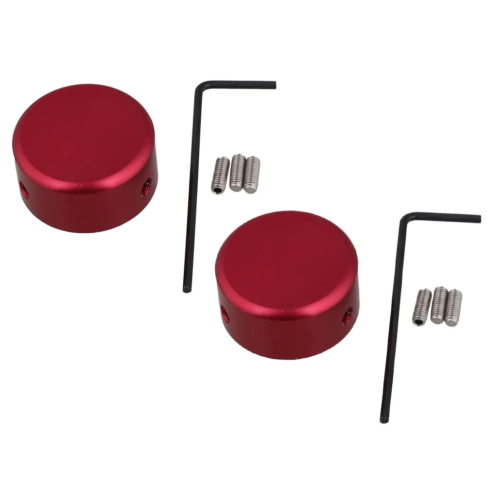 2 set di tappi per pedali per effetti per chitarra rossi, pompa per smalto, applicatore per bottiglie, protezione per interruttore a pedale, copertura per pulsanti per basso