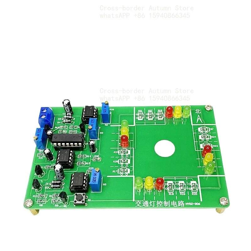 Traffic light control kit, digital electronic circuit assembly and skills DIY welding training