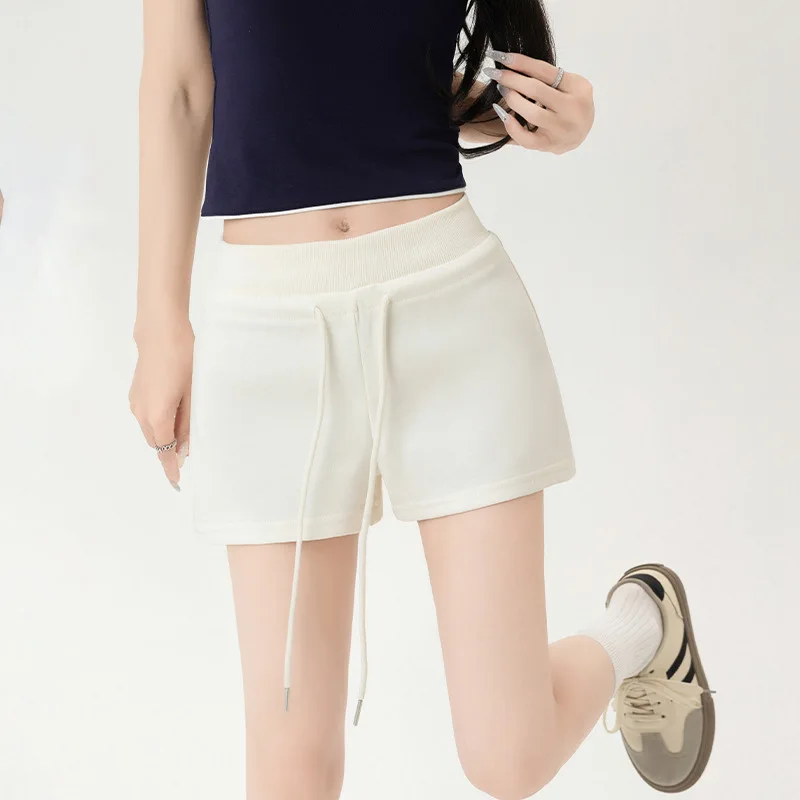 New Spice Girl Style Casual Sports Shorts for Women Clothing Summer Threaded Splicing High Waist Slim Three-Point Pants
