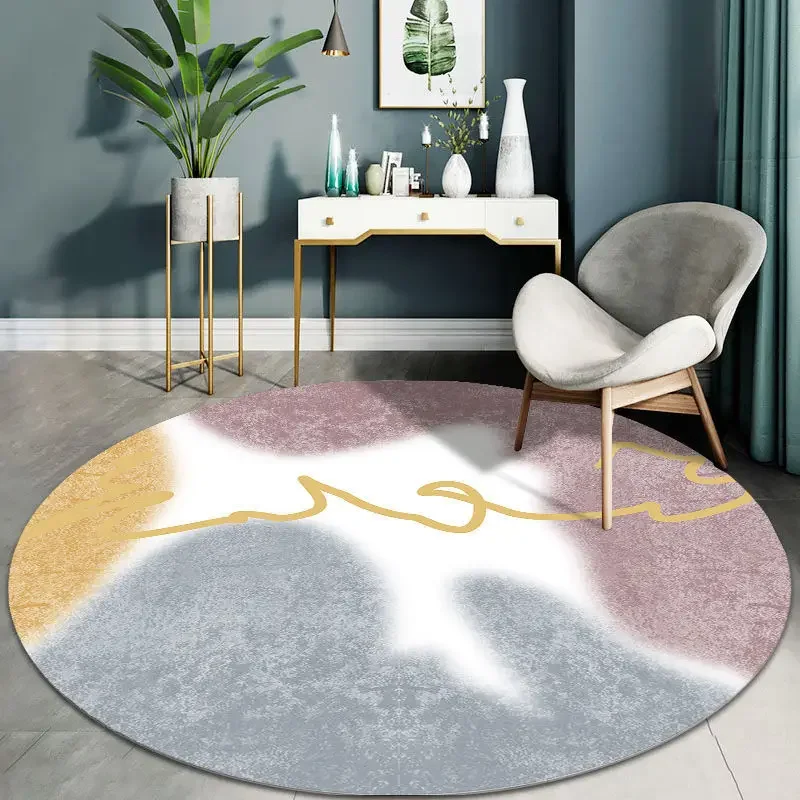 Nordic Round Rug for Living Room, Bedroom & Balcony – Soft Stylish Home Decor Accent