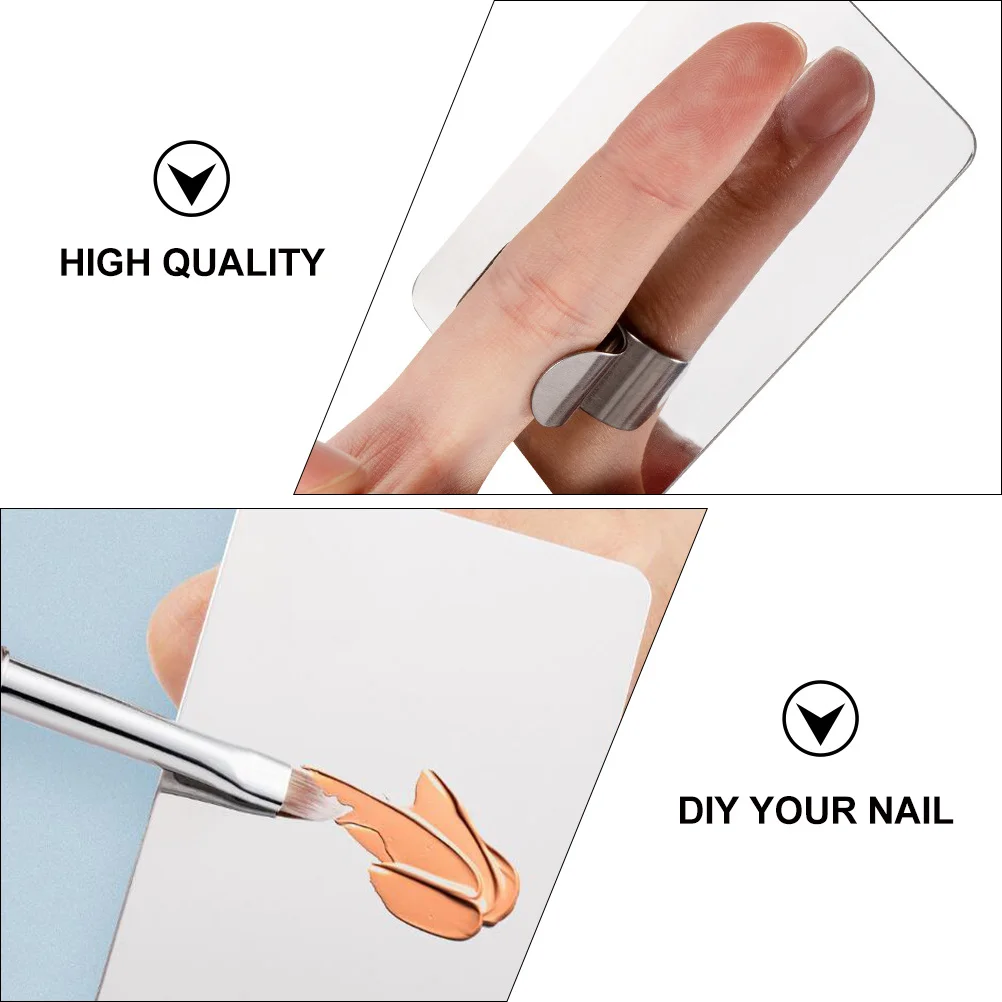 

2 Sets Stainless Steel Nail Art Mixing Tray Palette DIY Color Plate Manicure Pallet Makeup Supplies Professional Set