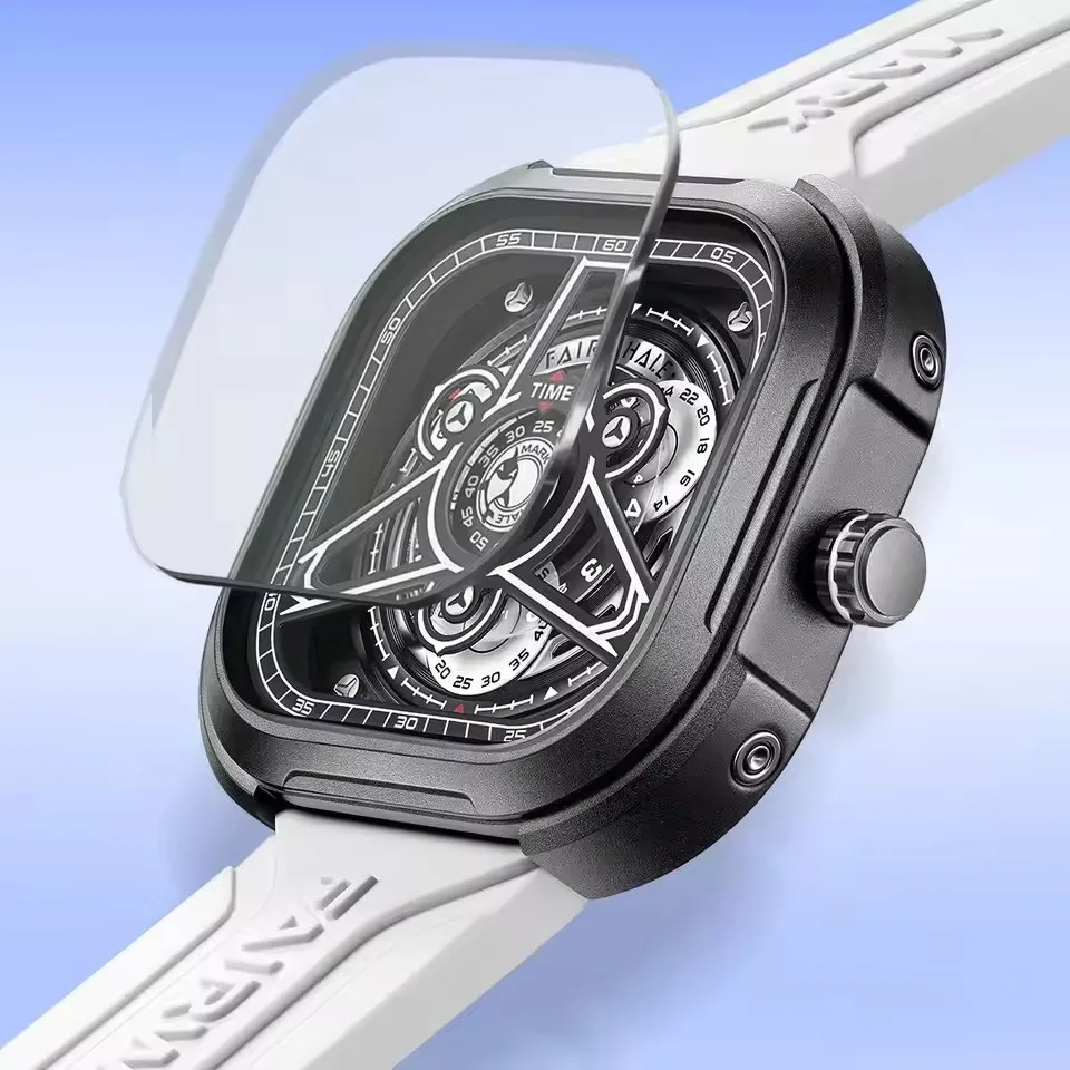 مارك Fairwhale 5740 كول الإبداعية ساعة كوارتز رجالية مربع الهاتفي ضوء الليل مقاوم للماء سيليكون حزام ساعة عادية reloj hombre