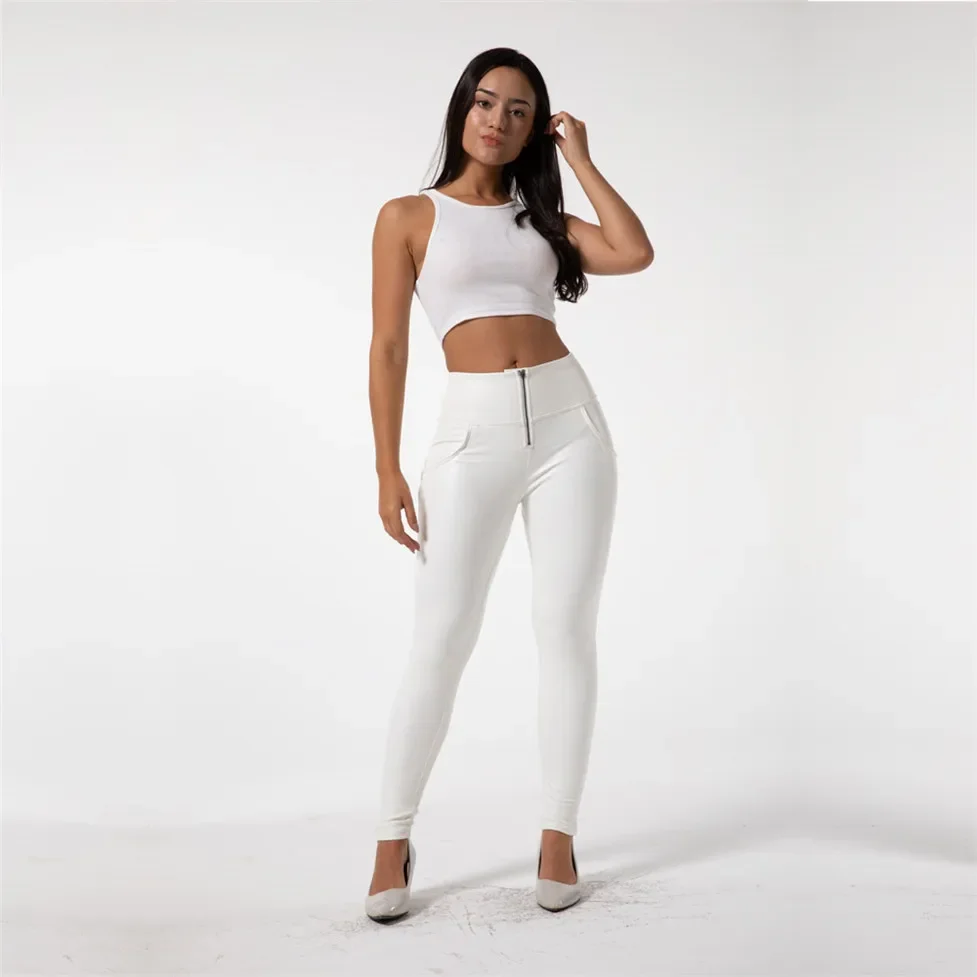 Shascullfites Melody Leather High Rise Pants White Leather Skinny Pants Winter Thermal Tights And Push Up Leggings For Women