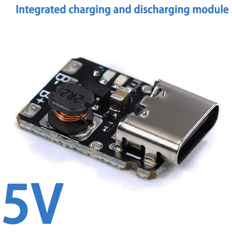 5 فولت شحن وتفريغ وحدة متكاملة 3.7 فولت 4.2 فولت 18650 بطارية ليثيوم شحن دفعة لوحة الطاقة حماية نوع-c