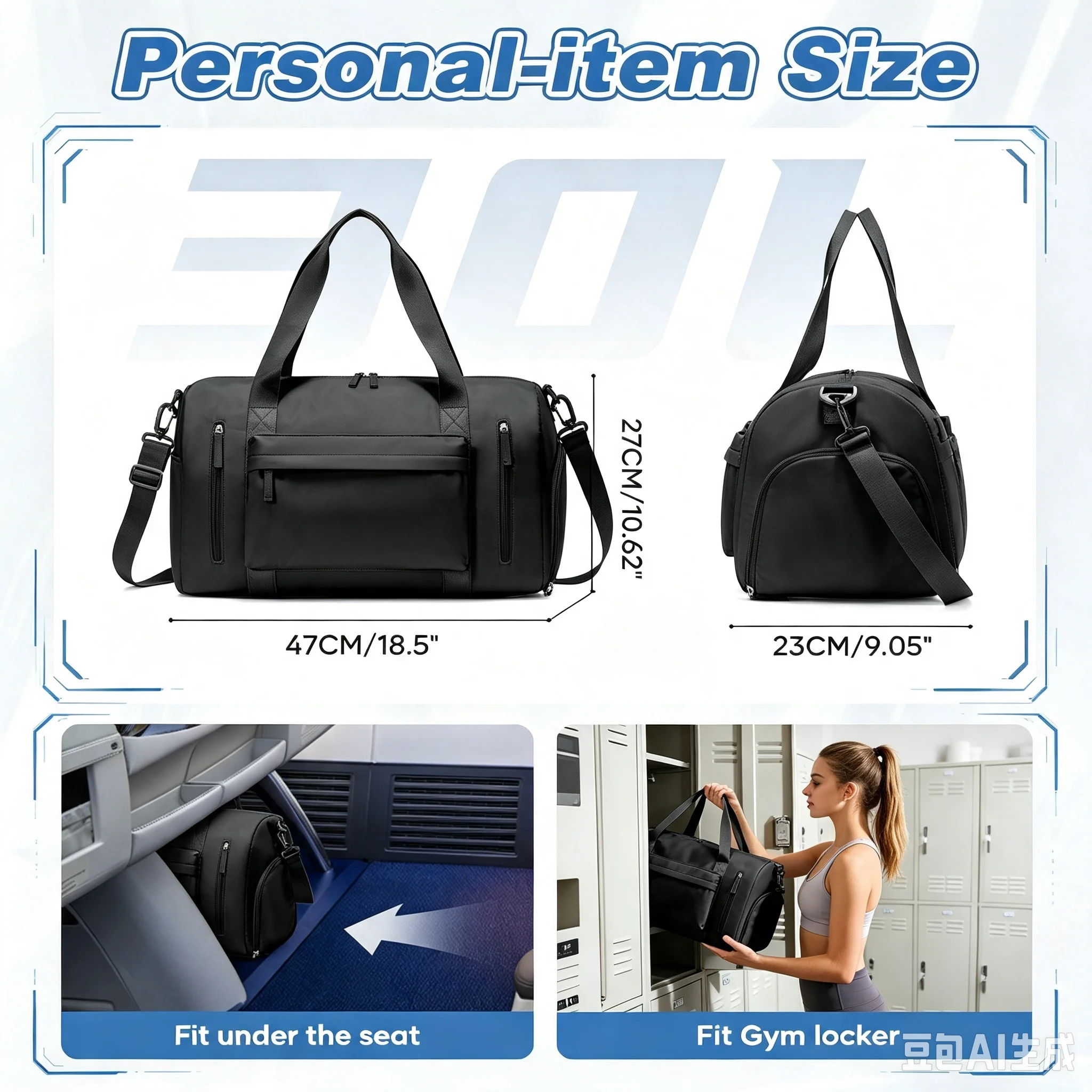Men's Sports Fitness Bag Sports Travel Bag Water Resistant, Dry and Wet, Training Sports Bag for Gym, Portable Shoulder Pack image 5