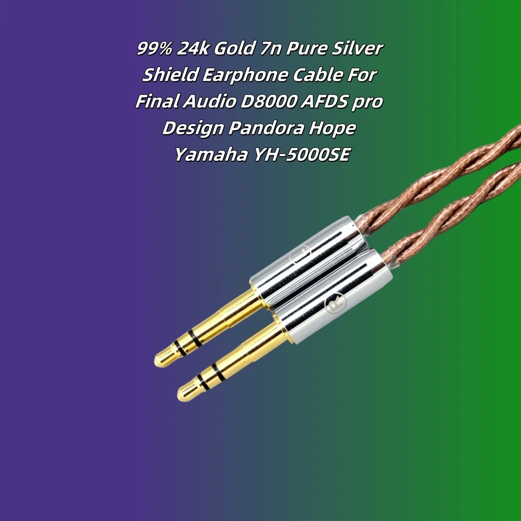 99% 24k الذهب 7n الفضة النقية درع سماعة كابل للصوت النهائي D8000 AFDS برو تصميم باندورا هوب ياماها YH-5000SE 8527