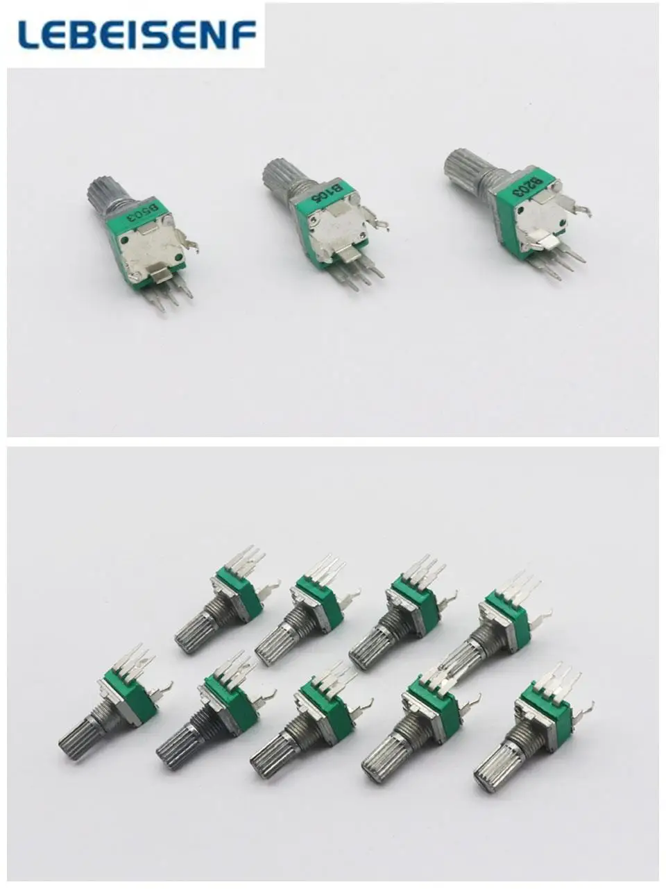 1pcs/lot Sealed RK097N Single Vertical Potentiometer B1K B20K B50K B100K-B1M Handle 15MM Flowers