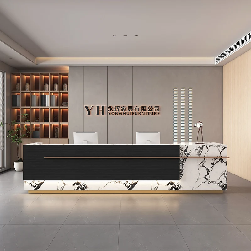 

Premium Reception Desk Commercial Register Checkout Nail Spa Office Desk Front Modern Rezeption Desk Beauty Office Furniture