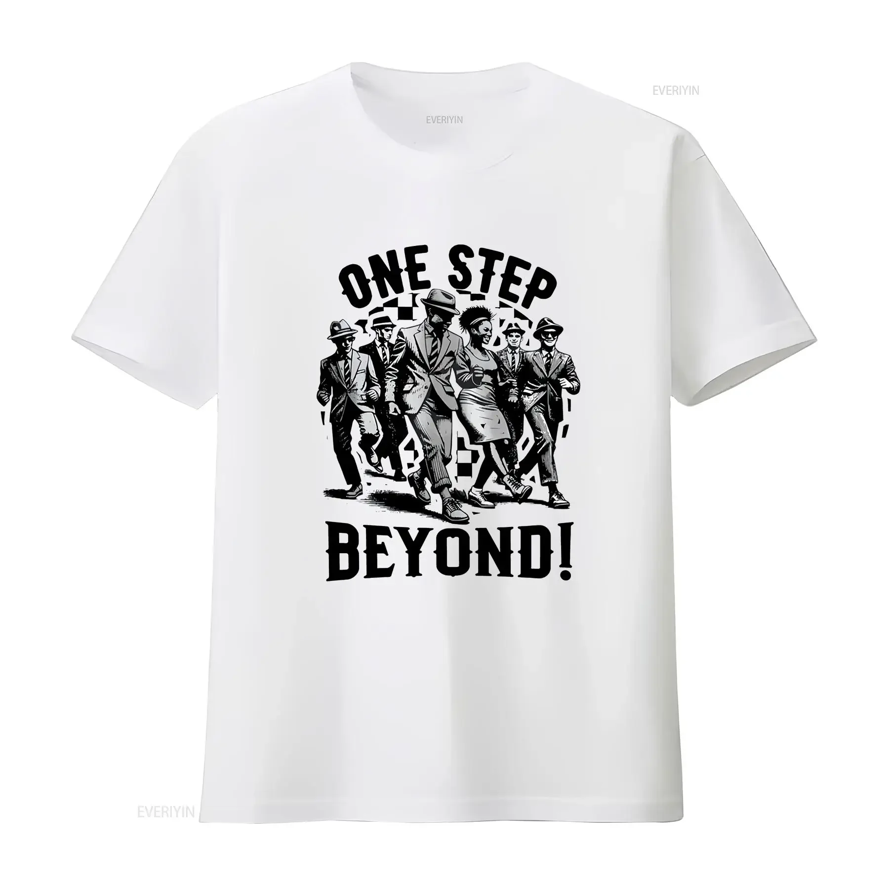 Men's Ska T Shirt Music Homage 2 Tone The Specials Madness Beat 1970's 1980s vintage Washed Stylish Top For Everyday Wear