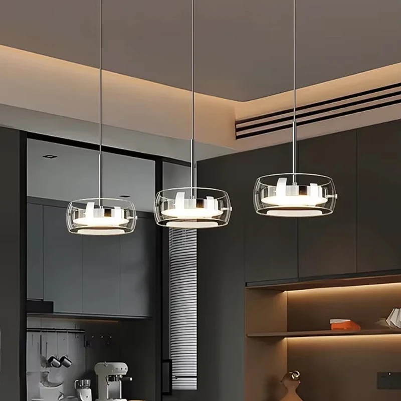 

Современные минималистичные светильники для обеденного стола, стеклянные люстры для ресторана, длинные светодиодные светильники для ресторана, внутреннее освещение гостиной