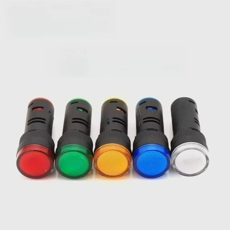 AD16-16E 16MM LED Power Indicator Light 12V/24V/220V Red/Green for Industrial Control Panel Cabinet Switch Gear Set Pro