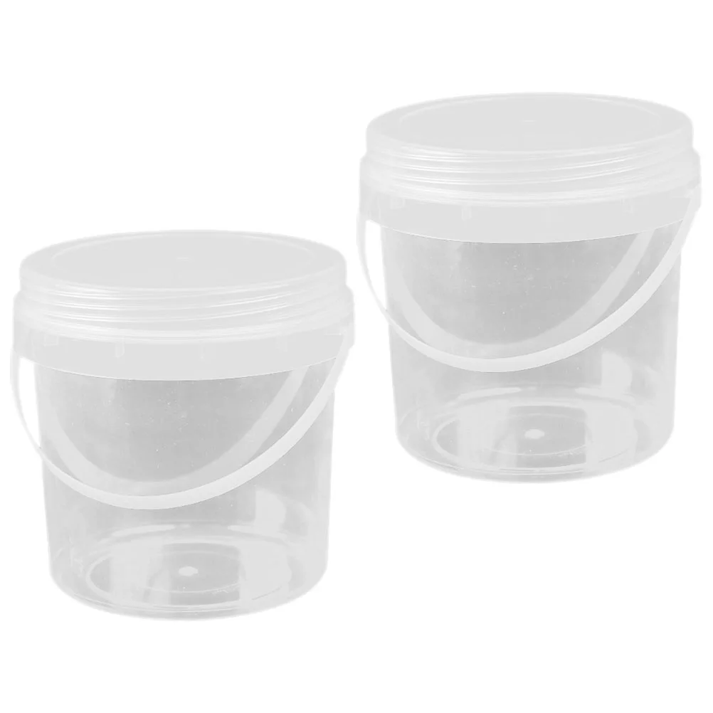 2 Pcs Small Toy Food Storage Bucket with Lid Snack Containers Clear Pp Portable