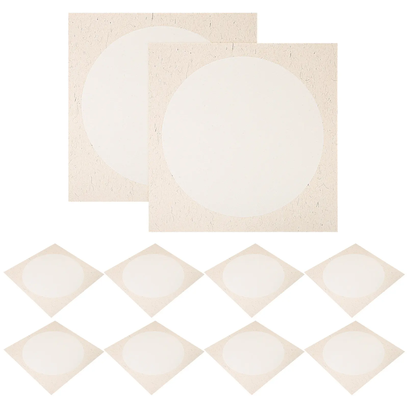 

10 листов круглой бумаги для каллиграфии, винтажная утолщенная рисовая бумага для китайской живописи, письма, искусства, ремесла, декора