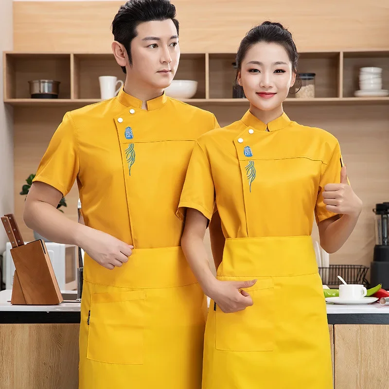 Wholesale Chef Uniform Hotel Restaurant Work Clothes Western Restaurant Cooking Work Wear Food Service Bakery Cafe Waiter Tops