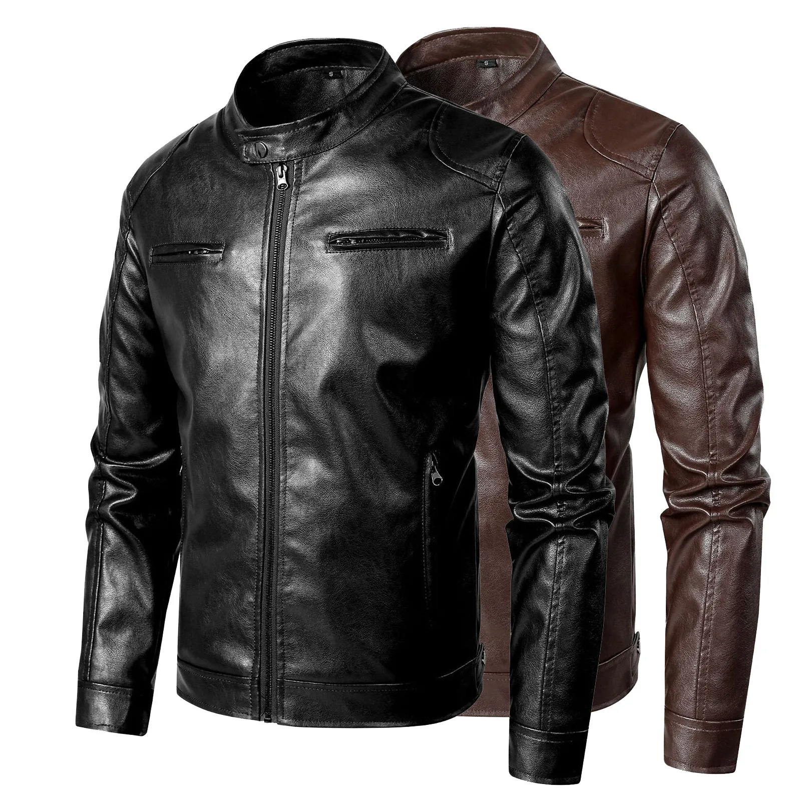 

2024 New Autumn Winter Men's Jacket Fashion Trend Korean Slim Fit Casual Men's Leather Jacket Motorcycle Jackets