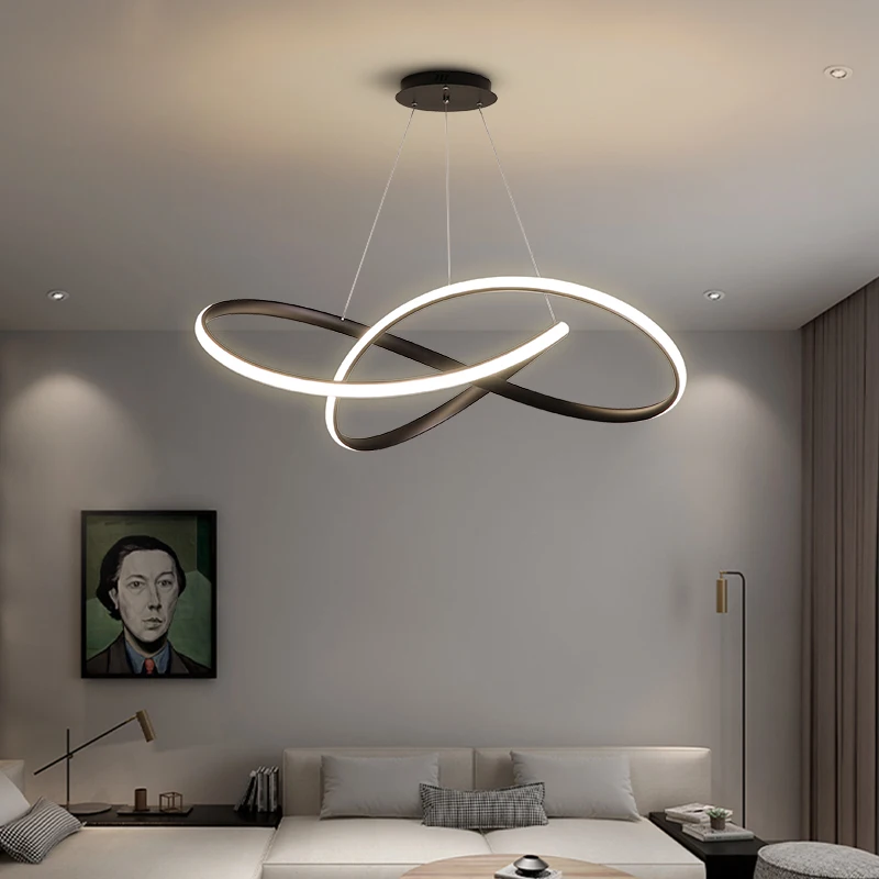 Minimalist Linear Restaurant Pendant Lamp Modern Bar Dining Table Ceiling Chandelier Home Decor Living Room Led Lighting Fixture