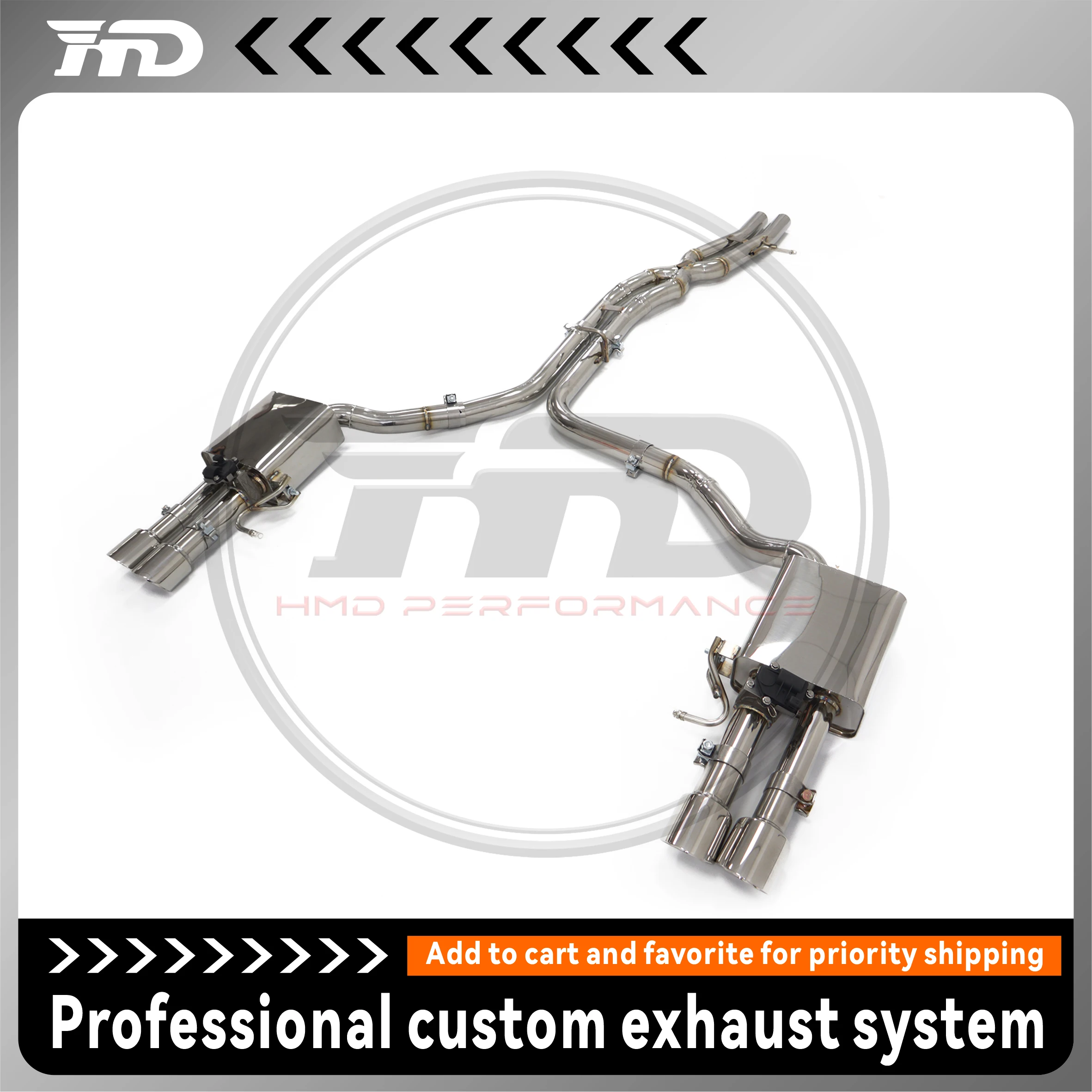 

HMD Stainless Steel Exhaust System Performance Catback for Audi S8 D4 4.0T Electronic Valve Muffler With Front Pipe