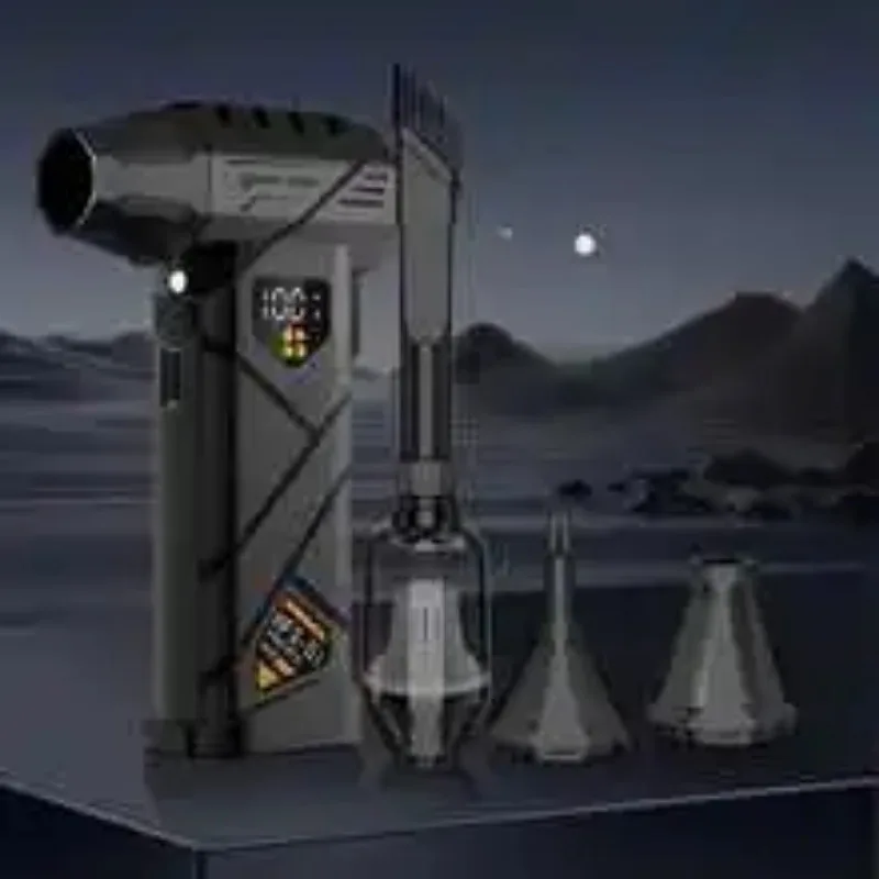 مروحة عنيفة قوية 99WRPM منفاخ هواء توربو عالي السرعة بدون فرش 100 سرعة تنظيم منفاخ نفاث إضاءة LED #4