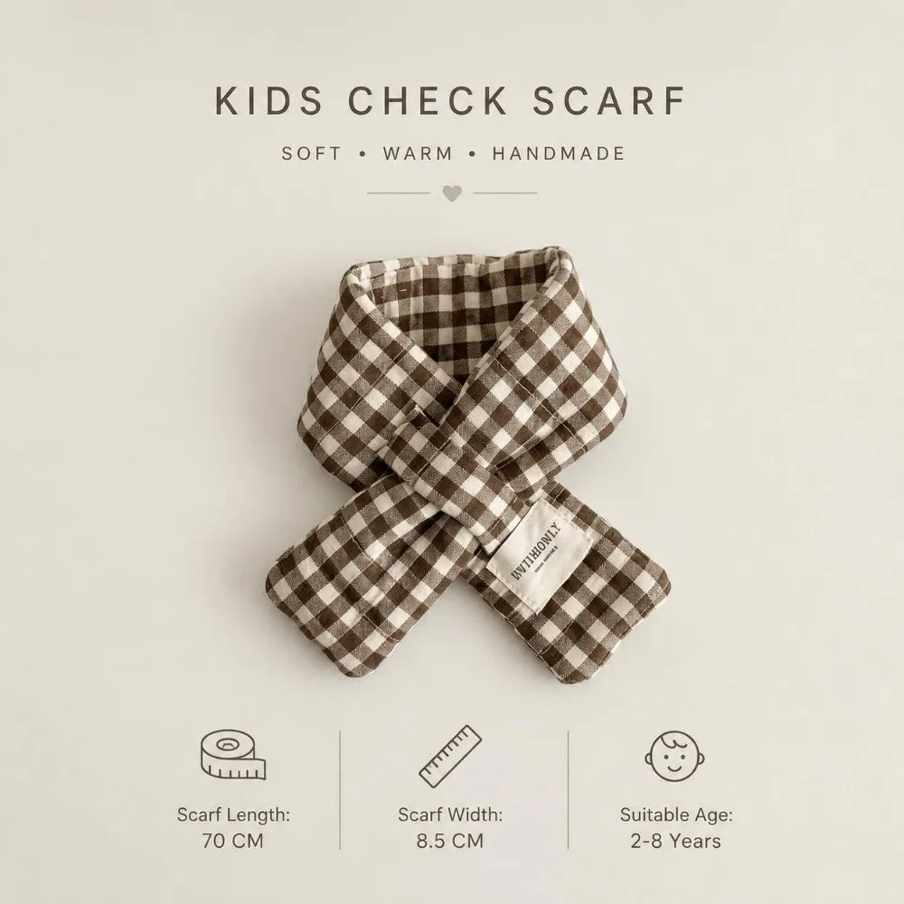 Cute Quilted Cotton Cross Wrap Scarf 3 Colors Warm Neckerchief Striped Plaid Children Scarf Girls view 6