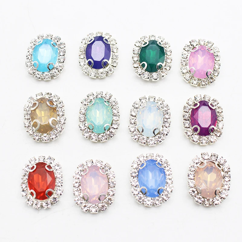 Hot Sale 10Pcs/Lot 15*20mm RhinestoneResin jelly color Accessories For Hand Made New Fashion Shiny Cabochon Setting Supplies