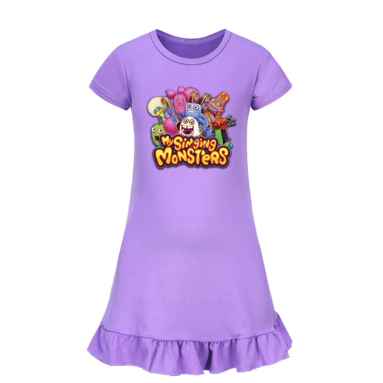 MY SINGING MONSTERS Clothes Kid Summer Casual Dresses Baby Girls Funny Cartoon Nightgowns Children Daily Short Sleeve Sleepdress