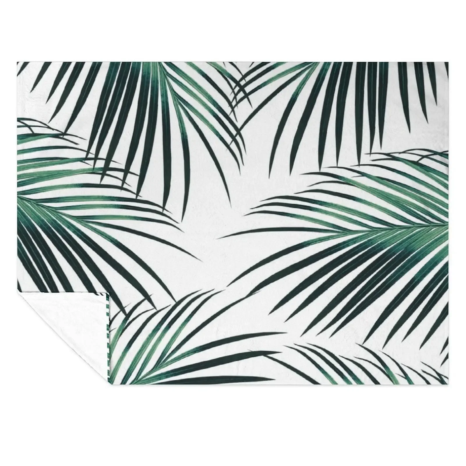 

Green Palm Leaves Dream #3 #tropical #decor #art Throw Blanket christmas decoration for winter Blankets For Bed Furry Blankets